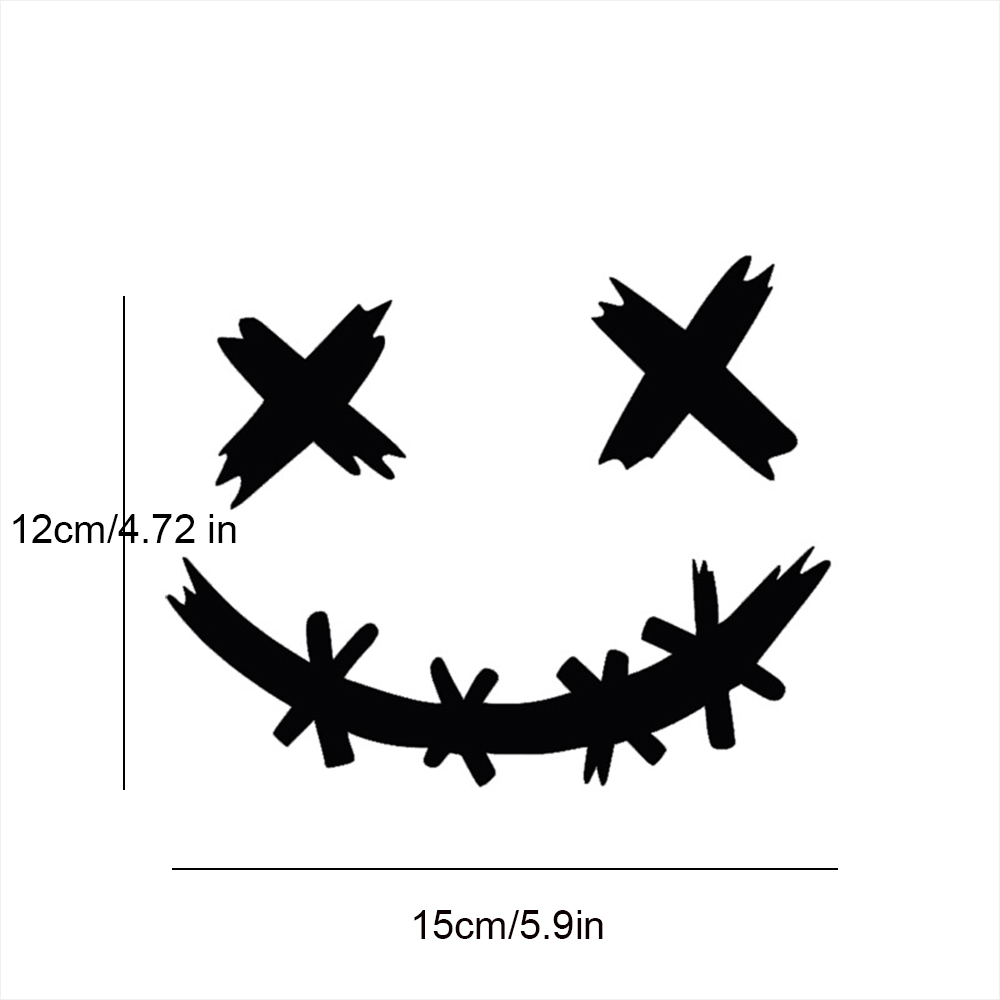 Waterproof Reflective Stickers for Motorcycle Helmet, Demon Smiling Face Decal, Auto Body Decoration, Car Sticker, Laser