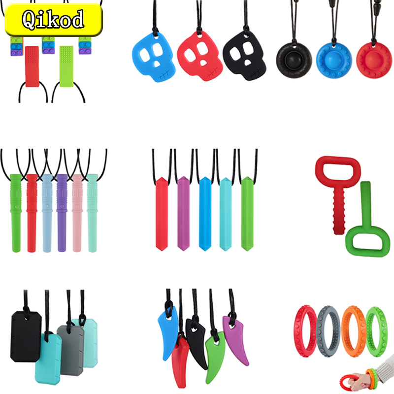 Nueva oferta, mordedor para bebé, pulsera de arcoíris, Robot sensorial, collar para masticar para la dentición, autismo, morder, masticar, cuidado del bebé, cuentas sin BPA