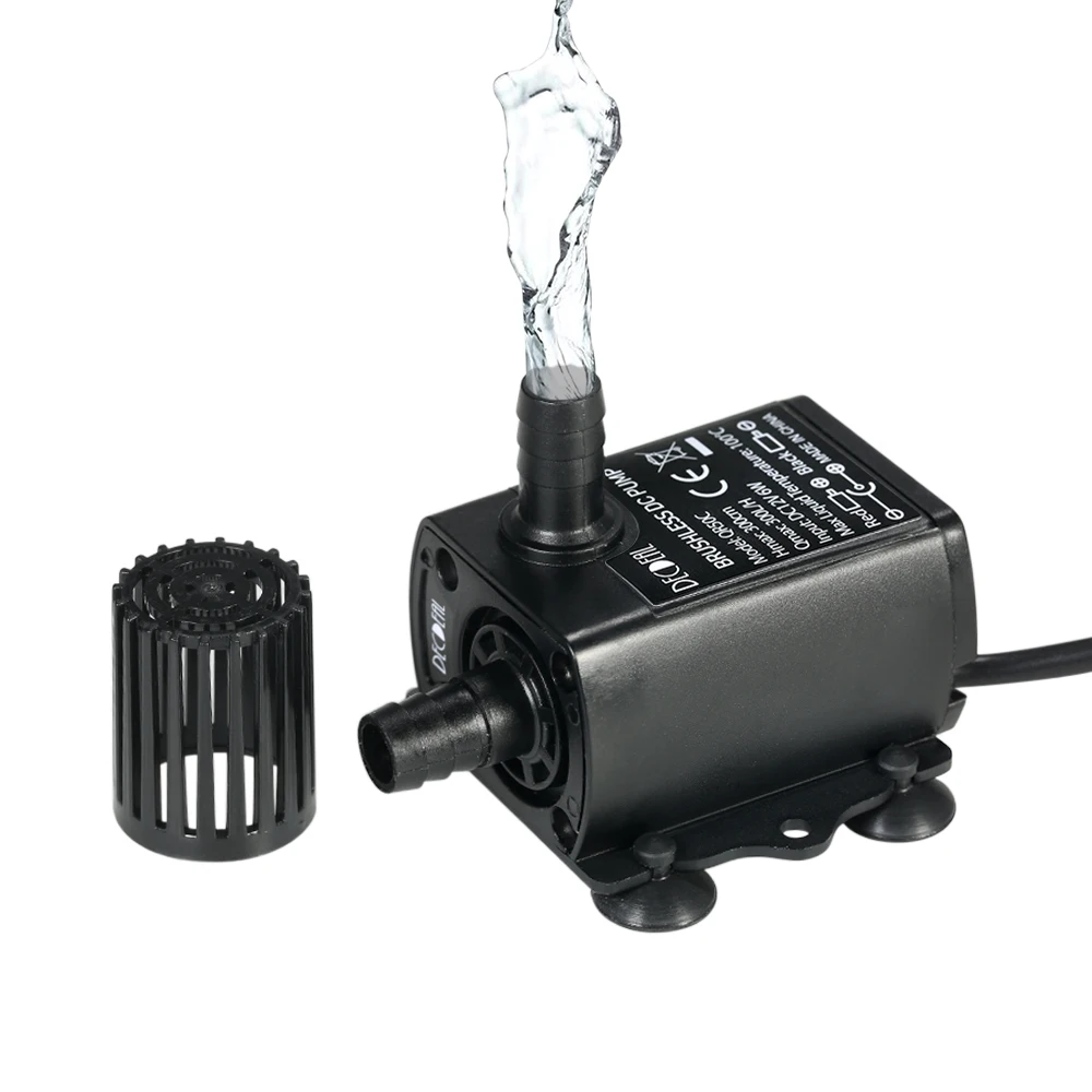 Ultra-silencioso mini bomba de água sem escova dc12v 6w com 5.5*2.1mm fêmea à prova dwaterproof água fonte submersível aquário circulação