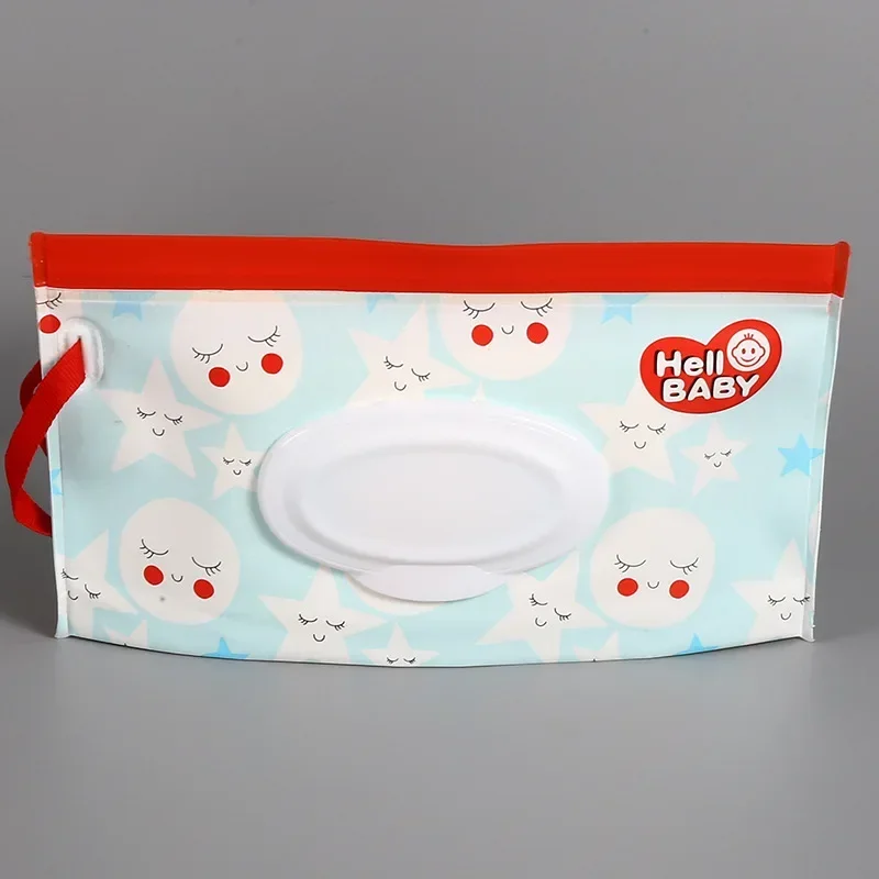 Caja de toallitas húmedas para bebé, toallitas con tapa abatible, con correa a presión, reutilizables, recargables, funda, soporte de transporte, bolsa de accesorio para carrito