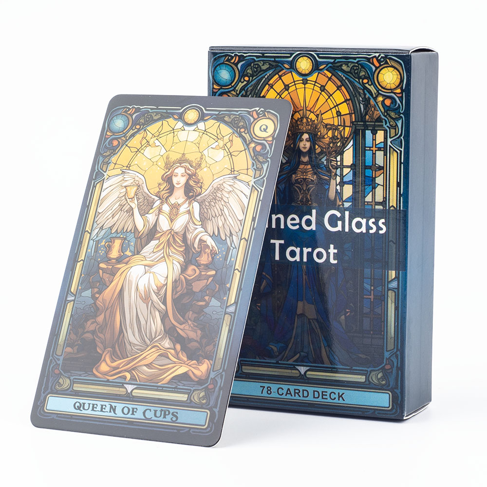 Tarô de vidro manchado, baralho de 78 cartas, lazer, entretenimento, jogo de cartas, reunião de família, adivinhação, jogos de tabuleiro, 10.3*6cm