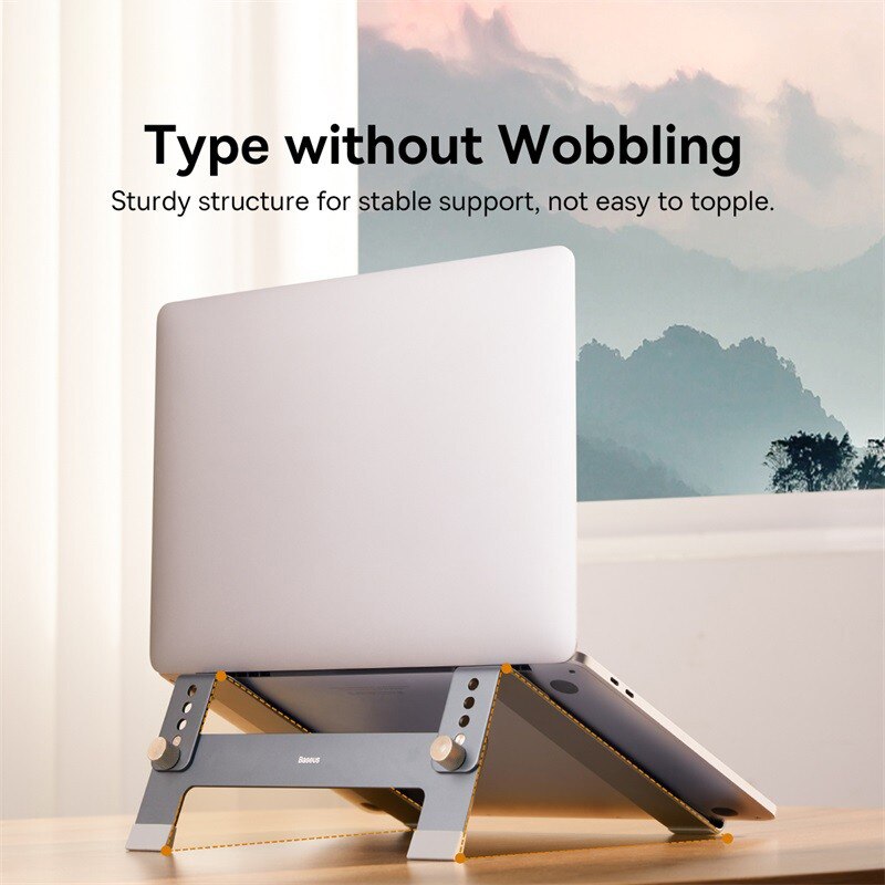 Baseus Regulowana podstawka do laptopa Aluminiowy przenośny uchwyt do notebooka do Macbooka Air Pro Podstawka pod komputer Uchwyt chłodzący