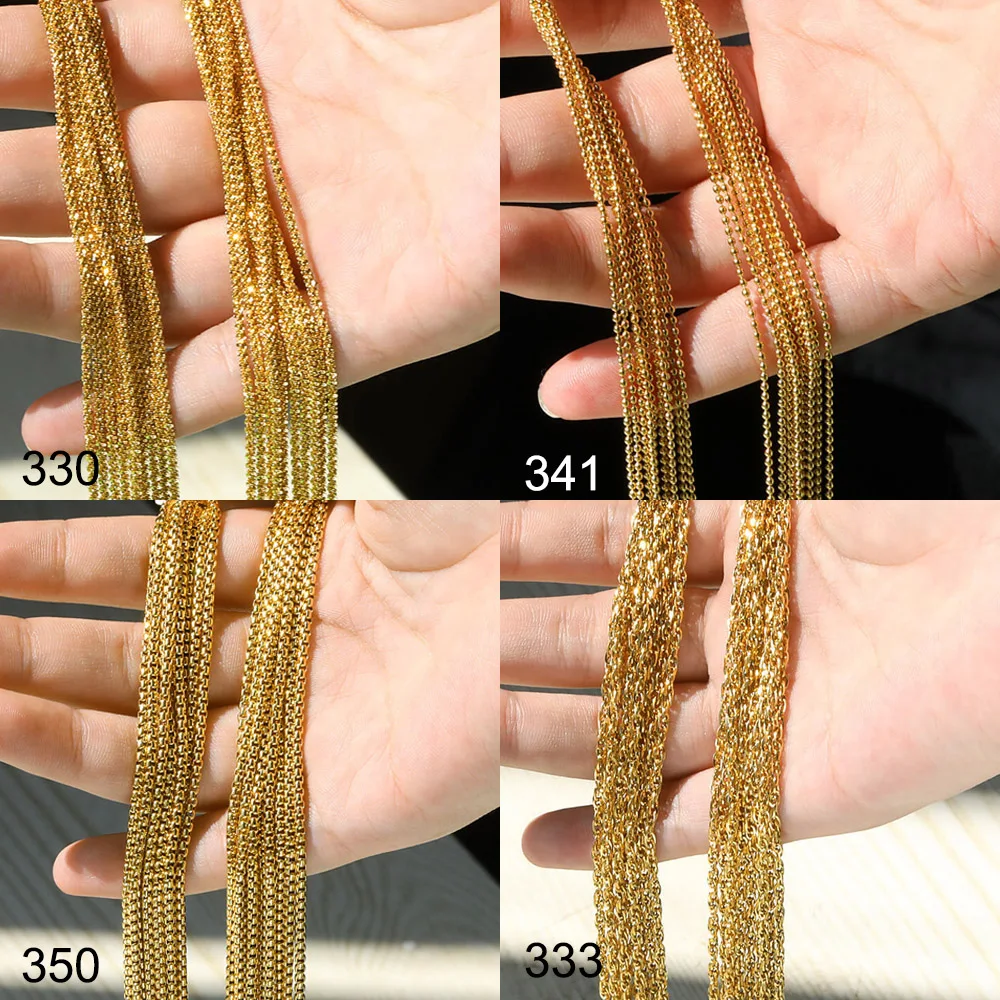 10 Cái/lốc 45Cm Nữ Dây Thép Vàng Không Gỉ Màu Sắc Dây Chuyền Vòng Cổ Dành Cho Nữ Trang Sức Làm Dây Xích Phụ Kiện Tự Làm Thủ Công Tiếp Liệu