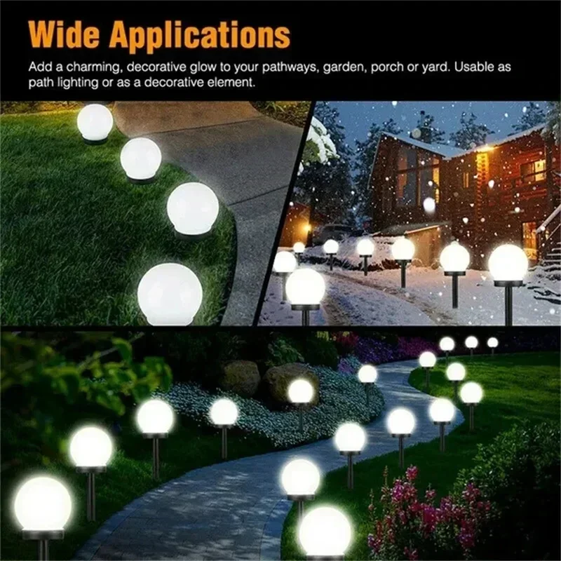 1/3/9PC Solar Powered LED Bulb Lamp Energy Light Waterproof Outdoor Garden Light Street Solar Panel Ball Lights Lawn Yard Lamp