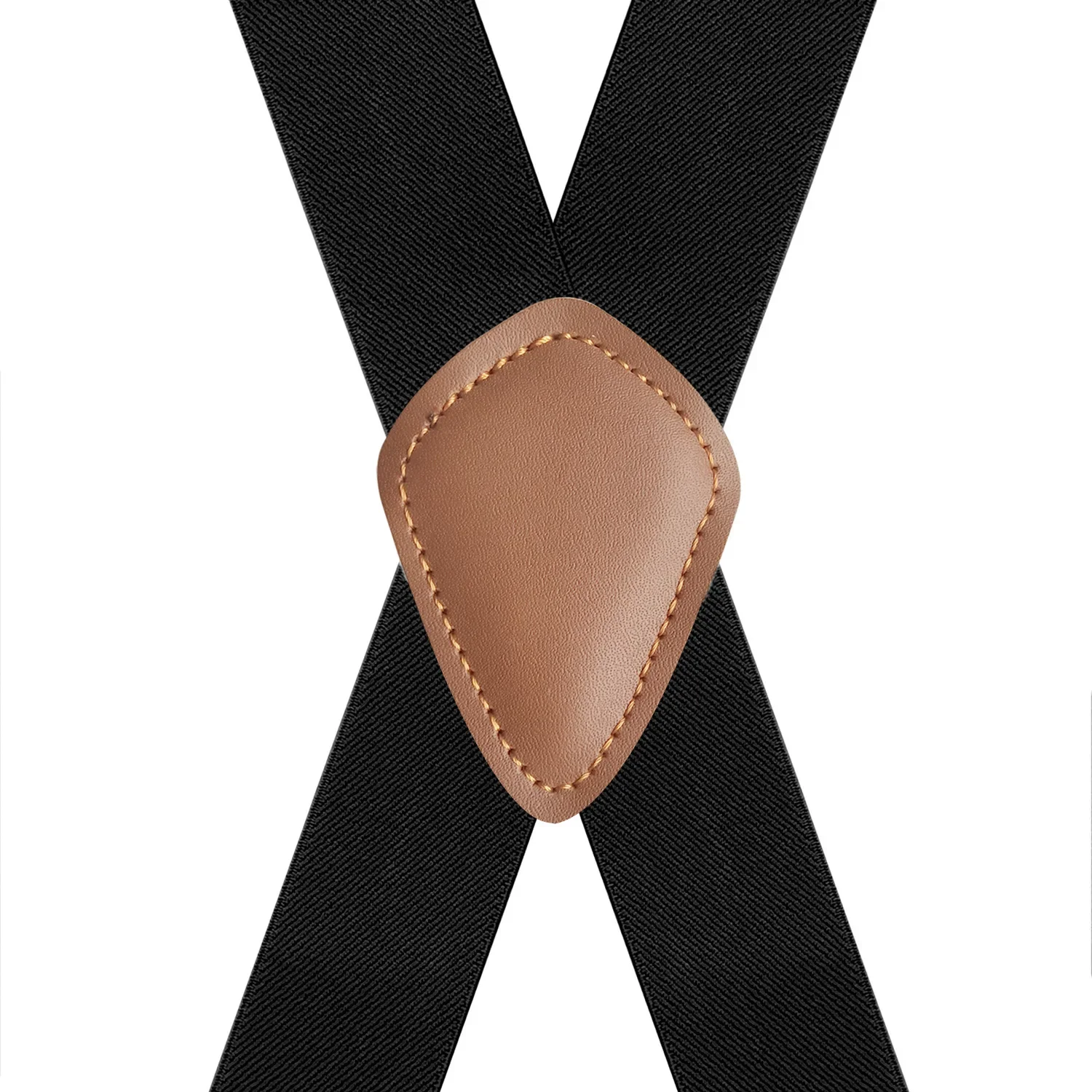 Vintage bretels voor mannen 3,5 cm breed X-zwart 4 bronzen haakclips zware grote hoge verstelbare elastische broekbretels riemen
