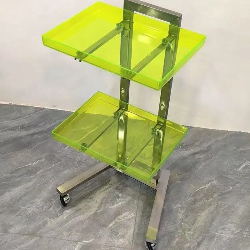 Stainless steel hair salon trolley folding perm trolley movable shelves beauty salon tool trolley storage racks