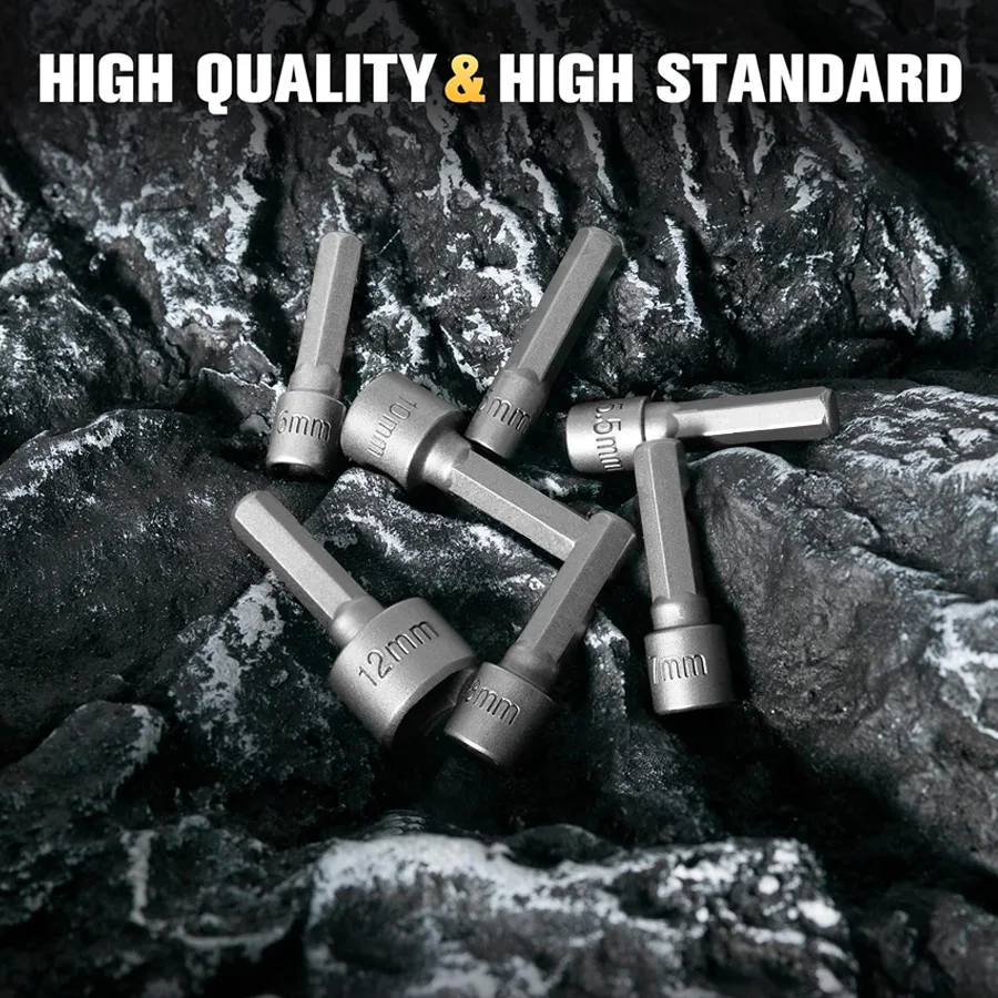 9pcs/14pcs Powerful Socket Inner Hexagonal Wrench Hexagonal Handle Screwdriver Socket Extension Rod Pneumatic Screwdriver Insert