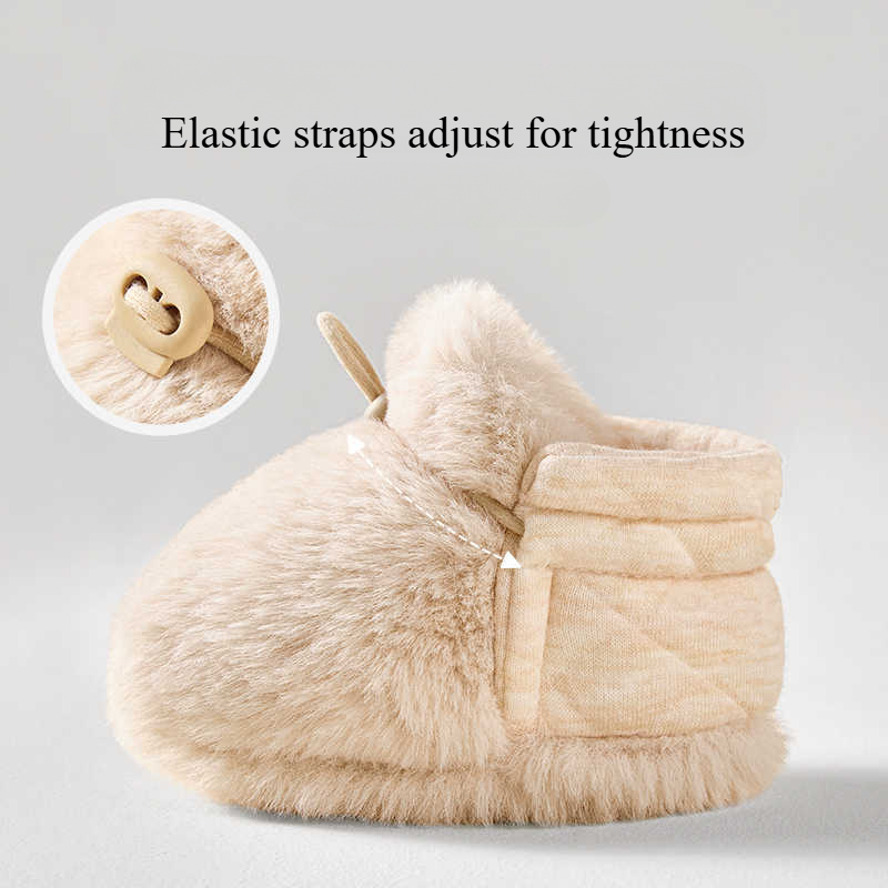 Winter Baby Shoes 6-12 Months Non-Slip Soft Sole Booties Anti-Drop Fuzzy Socks 0-1 Year First Walkers