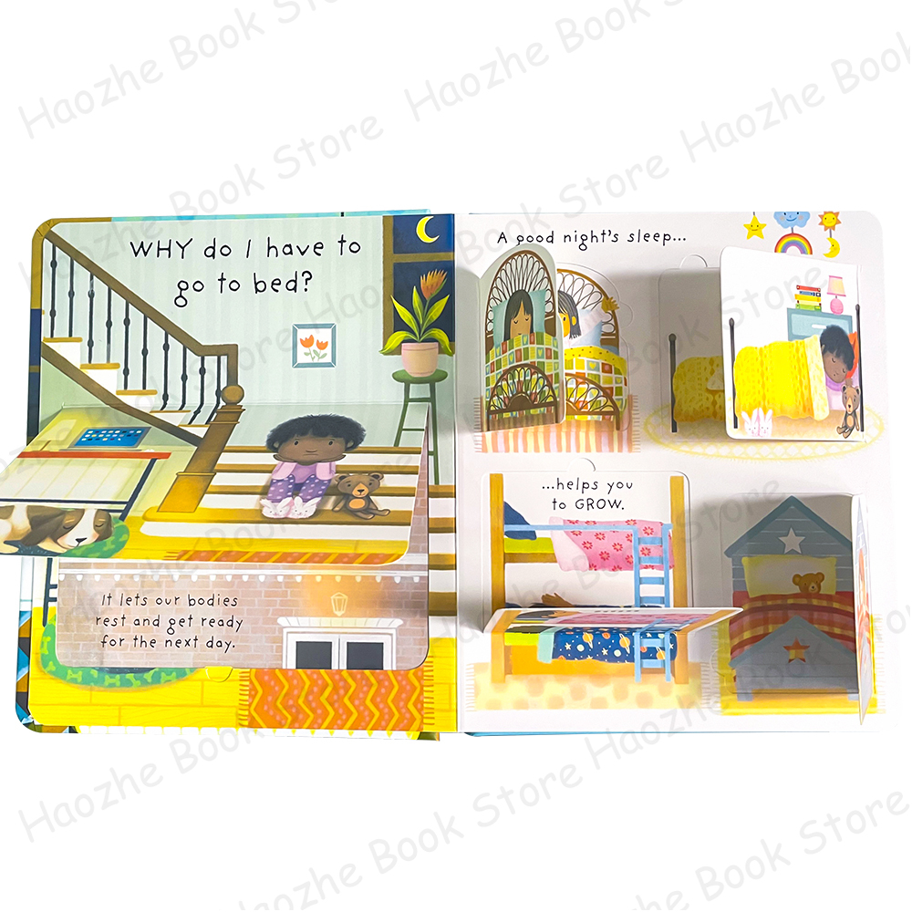 Very First Questions and Answers: Why Do I Have To Go To Bed? Usborne Lift the flap Children's Activity English Book Montessori