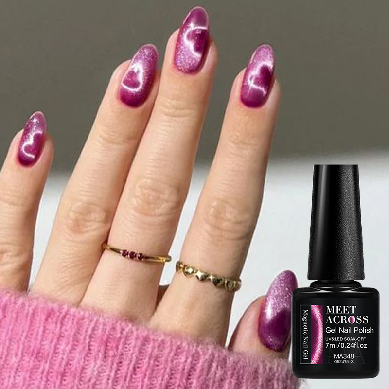 Pulidor de gel para ojos de gato, herramienta de imán para uñas, alambre flexible, para moldear uñas en forma de corazón en las uñas.
