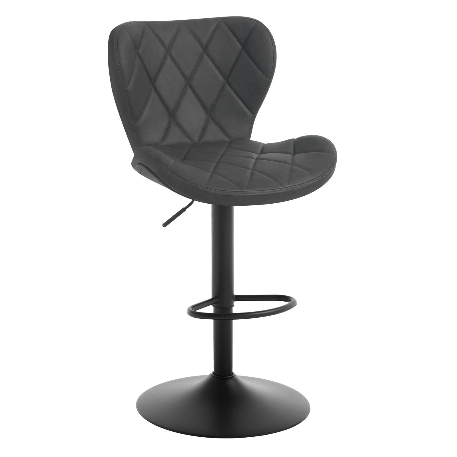 WOLTU 1 x ergonomischer Barhocker, höhenverstellbarer drehbarer Thekenhocker mit Rückenlehne, Fußstütze, Kunstleder/Samtstuhl für Bistro