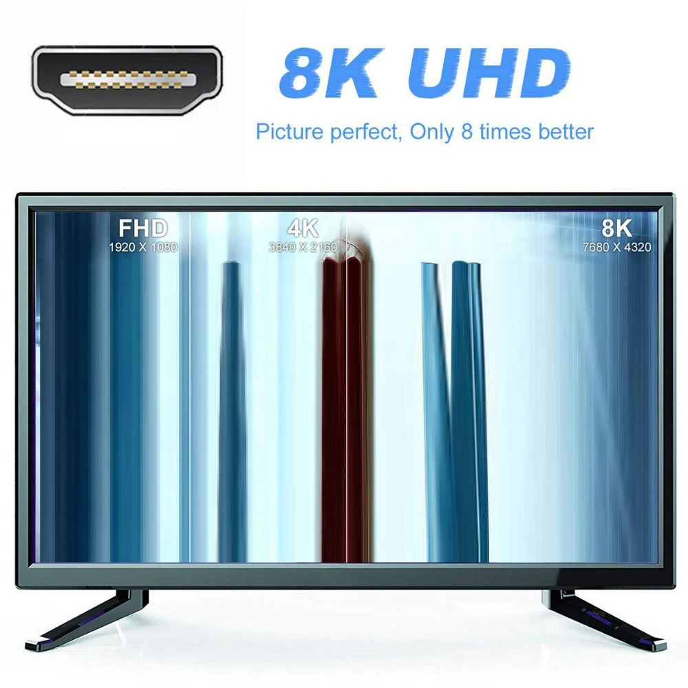 Adaptador Compatible con HDMI, convertidor macho a hembra de ángulo recto de 90 y 270 grados, conector HD 8K, extensor compatible Mini/Micro HDMI
