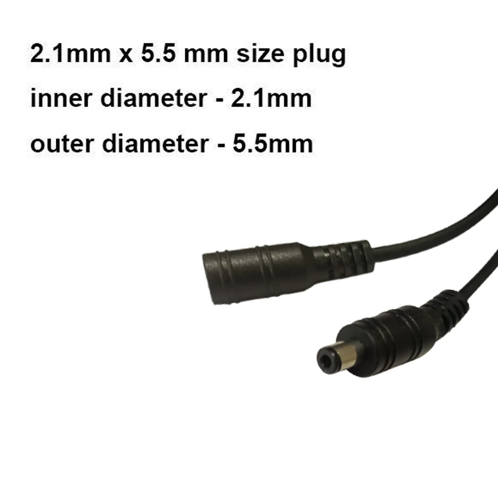 Cable de extensión CC de 1M, 3M, 5M, 10M, 2,1mm x 5,5mm, conector hembra a macho, Cable de alimentación, adaptador, extensor, Cable eléctrico negro