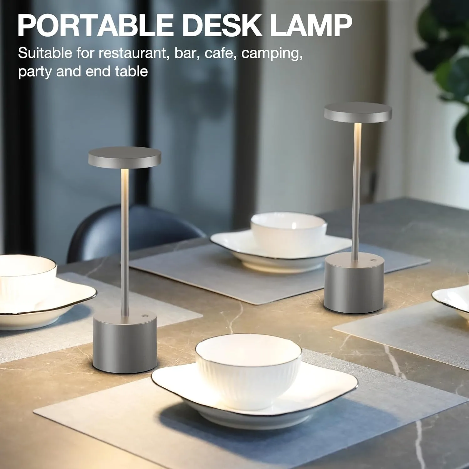 Lampada da tavolo a LED senza fili Sensore tattile Luce notturna da tavolo ricaricabile Lampada da lettura wireless per lampada da tavolo da bar dell'hotel camera da letto