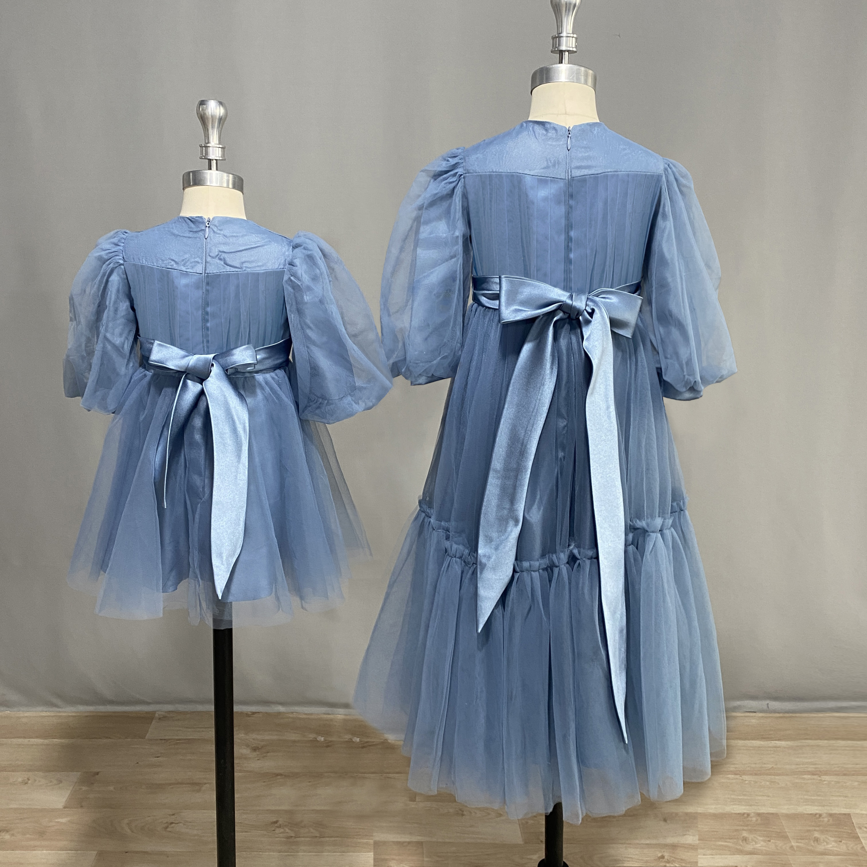 Dideymywl-カスタマイズされたチュールの短いパフスリーブ,花柄の女の子のドレス,プリーツフリル,地面の長さのベルト,ジュニアコンサートドレス