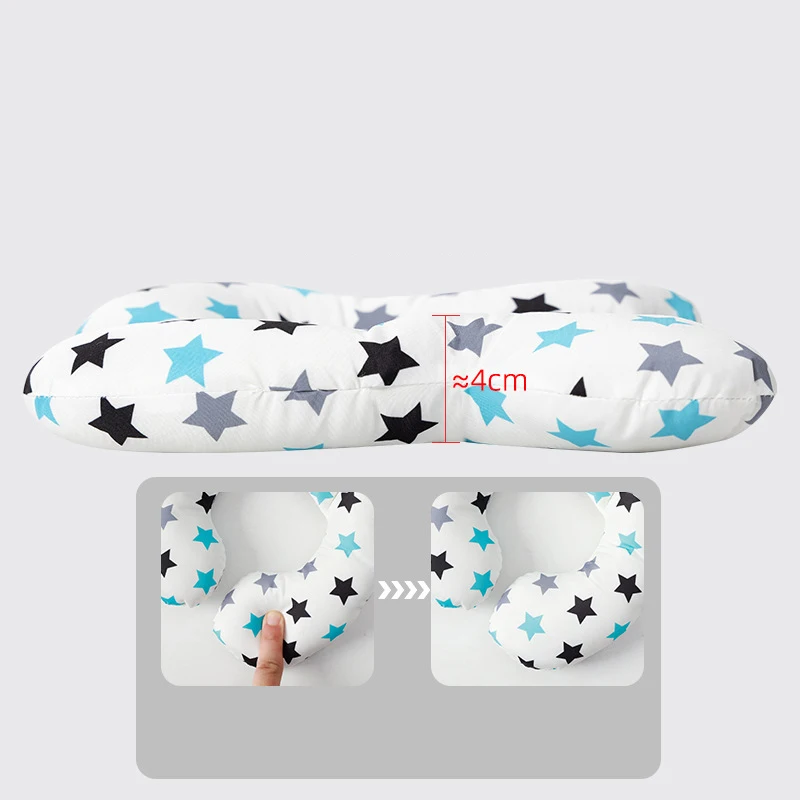 Nueva almohada en forma de U de dibujos animados para niños, almohada suave de algodón para bebés, almohada para niños de coche de viaje, almohada multifuncional para cochecito