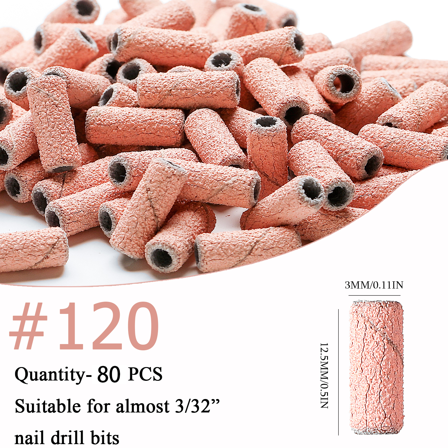 3mm 80pcs Mini Zebra Nail Sanding Bands Electric Machine Nail Drill Bits UV Gel Acrylic Polish Remover For Nails Accessory Tool