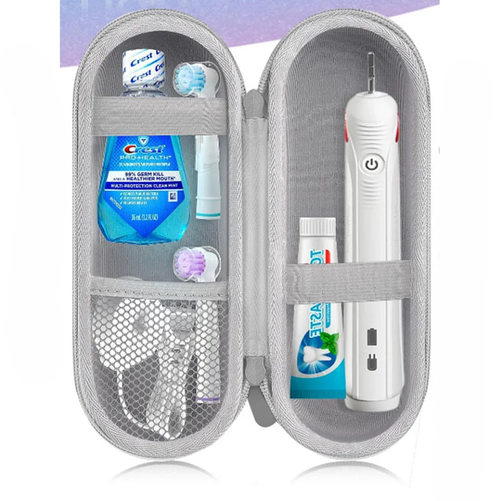 แบบพกพา EVA Storage Case สําหรับแปรงสีฟันไฟฟ้าพกพา Hard Case เปลือกป้องกันผู้ถือ Organizer อุปกรณ์เสริมการเดินทาง