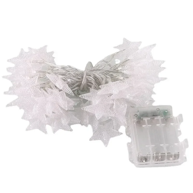 Guirnalda de luces LED con forma de estrella, funciona con pilas, para fiesta de Navidad, boda, hogar, decoración de Patio al aire libre, lámparas centelleantes