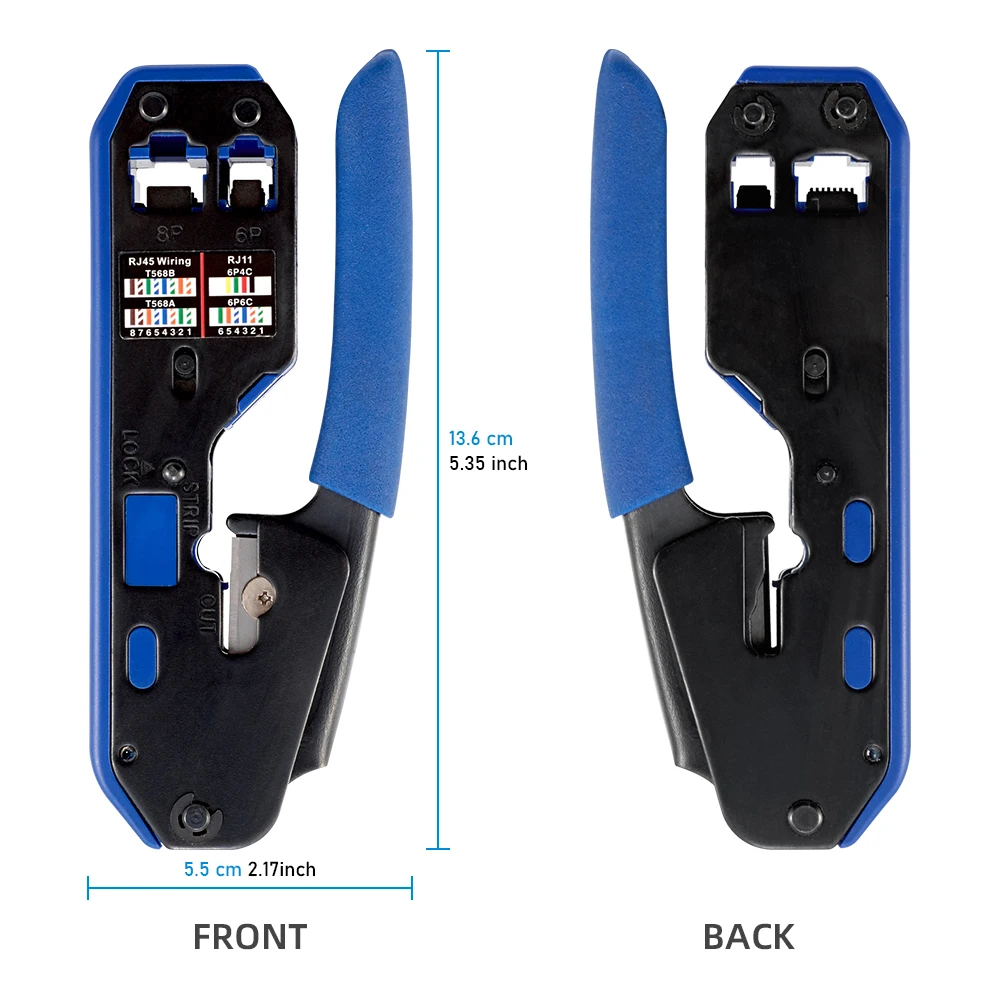 RJ45 Crimpwerkzeuge Set Netzwerkkabel Cat6 Cat5e Cat5 Crimpzange Abisolierzange Schneider Ethernet Clip Zange RJ45/12/11 Stecker
