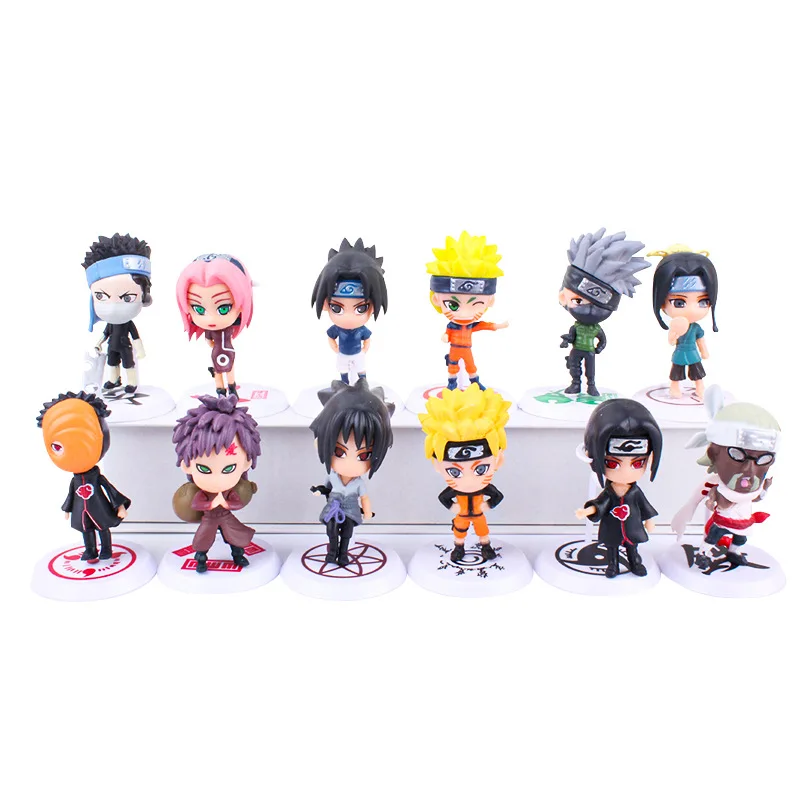 6 ชิ้น/ล็อตนารูโตะ Sasuke Gaara Uchiha Madara รูป 7-8 ซม.2 สไตล์บุคลิกภาพฐาน Mini Figurines