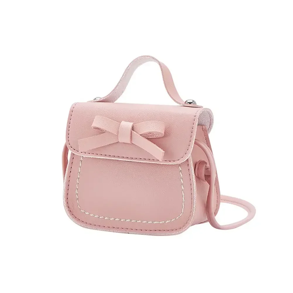 PU Leder Solide Prinzessin Handtaschen Kleinkind Messenger Umhängetaschen Mädchen Prinzessin Schulter Tasche Geldbörse