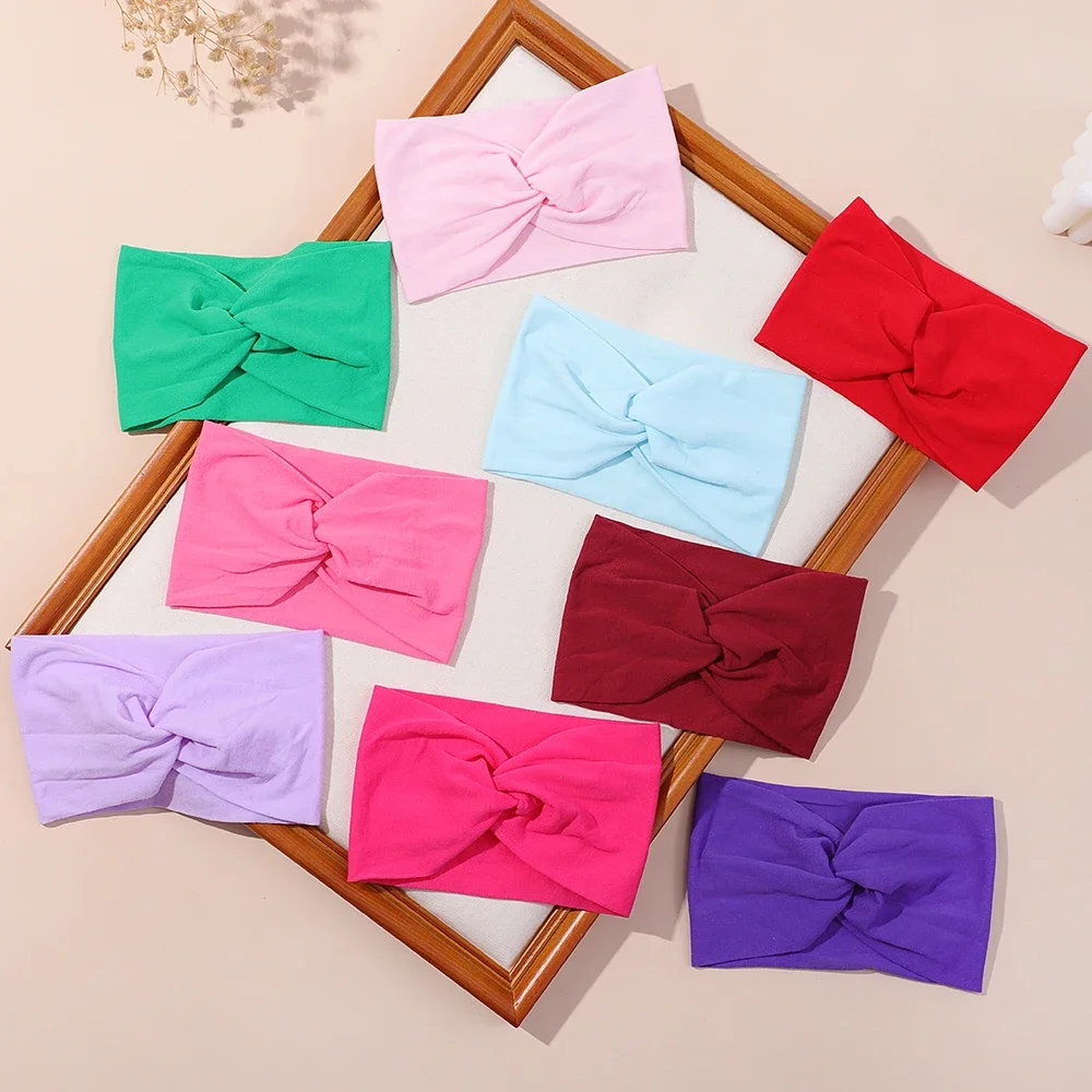 1 Uds. Diadema tejida con Cable para bebé, turbante elástico para niña, diadema sólida, diademas para niño recién nacido, accesorios para el cabello para bebé