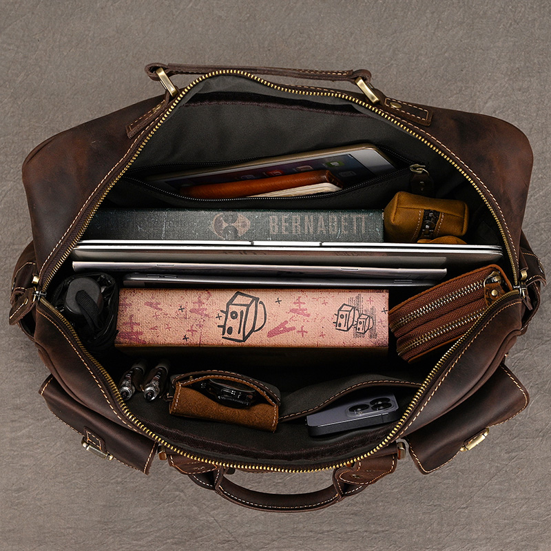 Fashion Natural Leather Men Briefcases with Shoulder Strap Mans Laptop Notebook Hand Bag 2025 New Business Briefcase Bag