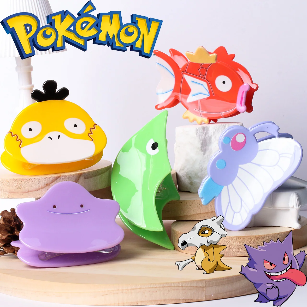   Garra de cabelo pokémon para mulheres, grampo de cabelo pikachu de desenho animado para meninas, prendedor de caranguejo de cabelo da moda, acessórios de cabeça elegantes para mulheres