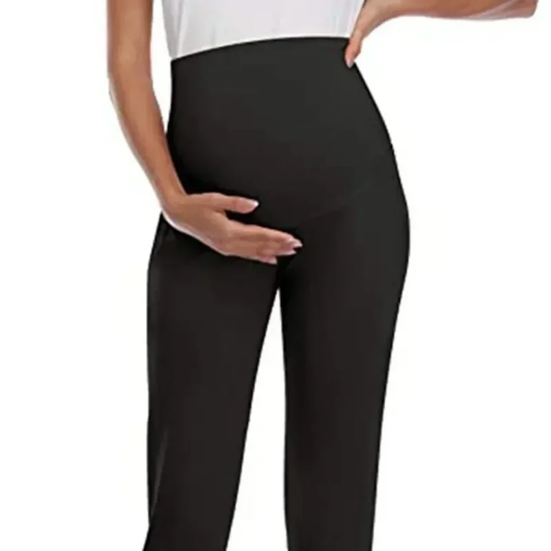 Spring Maternity Women's Casual Pants Solid High Waist Strechy Lounge Trousers For Pregnant Women Joggers With Pockets