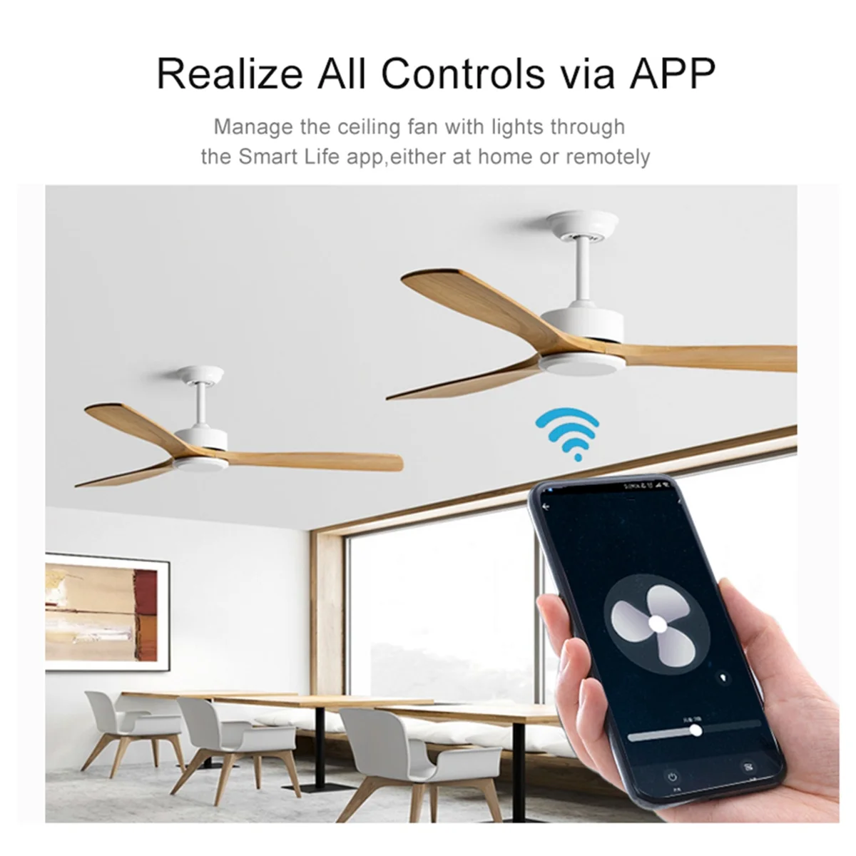 BABQ Tuya WiFi 스마트 천장 팬 원격 제어 키트 APP 제어 스마트 홈 Alexa Google 홈, 220V 용 풍속 조정