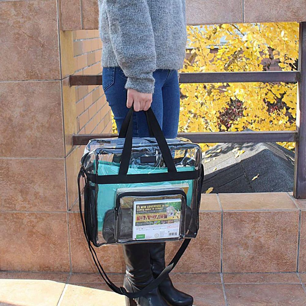 กระเป๋าเงินพีวีซีใสขนาดใหญ่จุได้เยอะ tas bening กระเป๋า Crossbody สำหรับคอนเสิร์ตเทศกาลกีฬาได้รับการอนุมัติจากสนามกีฬา