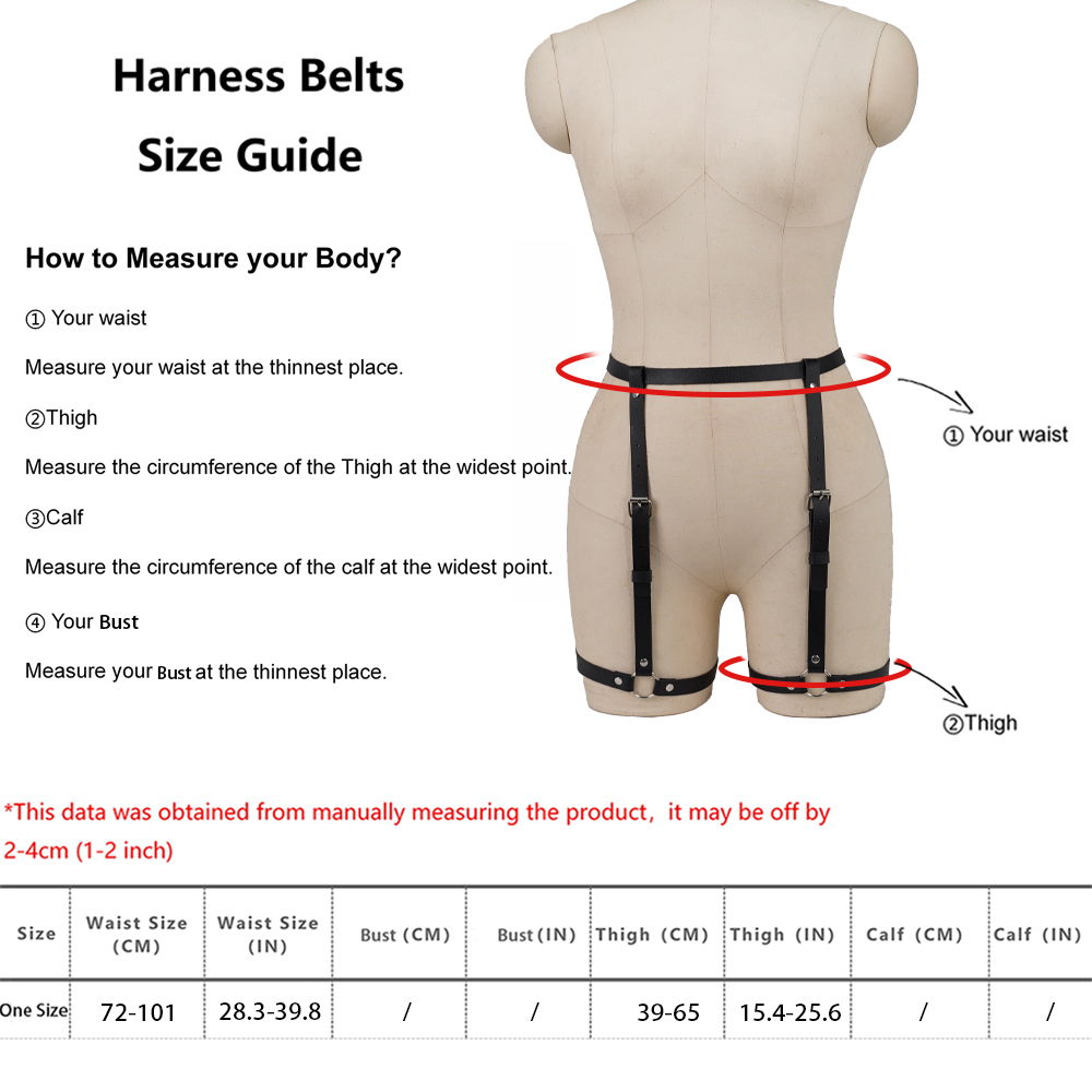 Frauen Mode Harness Bein Harness Pu Leder Einstellbare Nieten Dekor Oberschenkel Strumpfband Gürtel Gothic Harness Bondage dessous