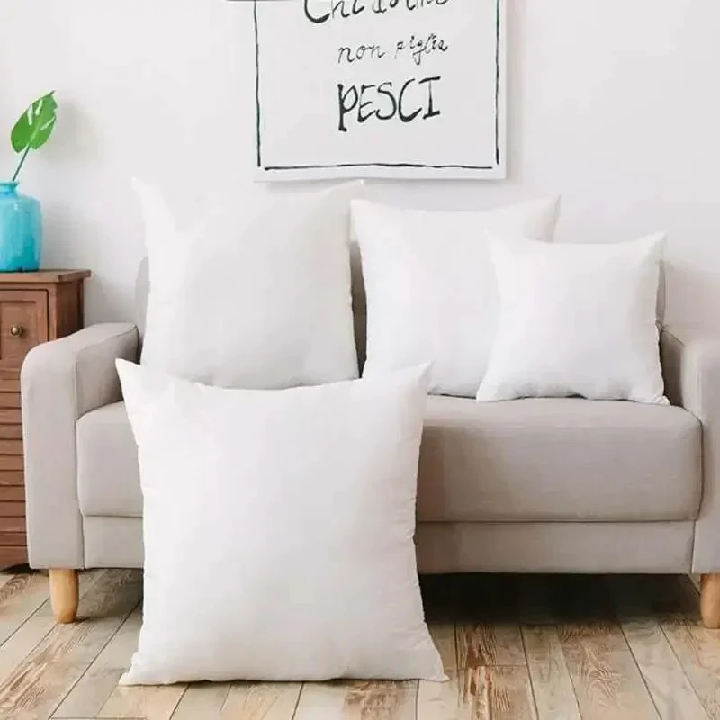 ผ้าฝ้าย 100% มาตรฐานสีขาว Bounce กลับหมอนเบาะ Core โซฟารถตกแต่งภายในบ้าน Pillows30x30/40x40/45x45/60x80 ซม.