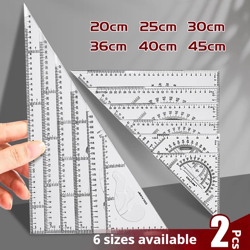 Multifunctional Triangular Ruler 18/22/27/32/37/42CM Hand-drawn Triangle Board Protractor Woodworking Interior Drawing Design