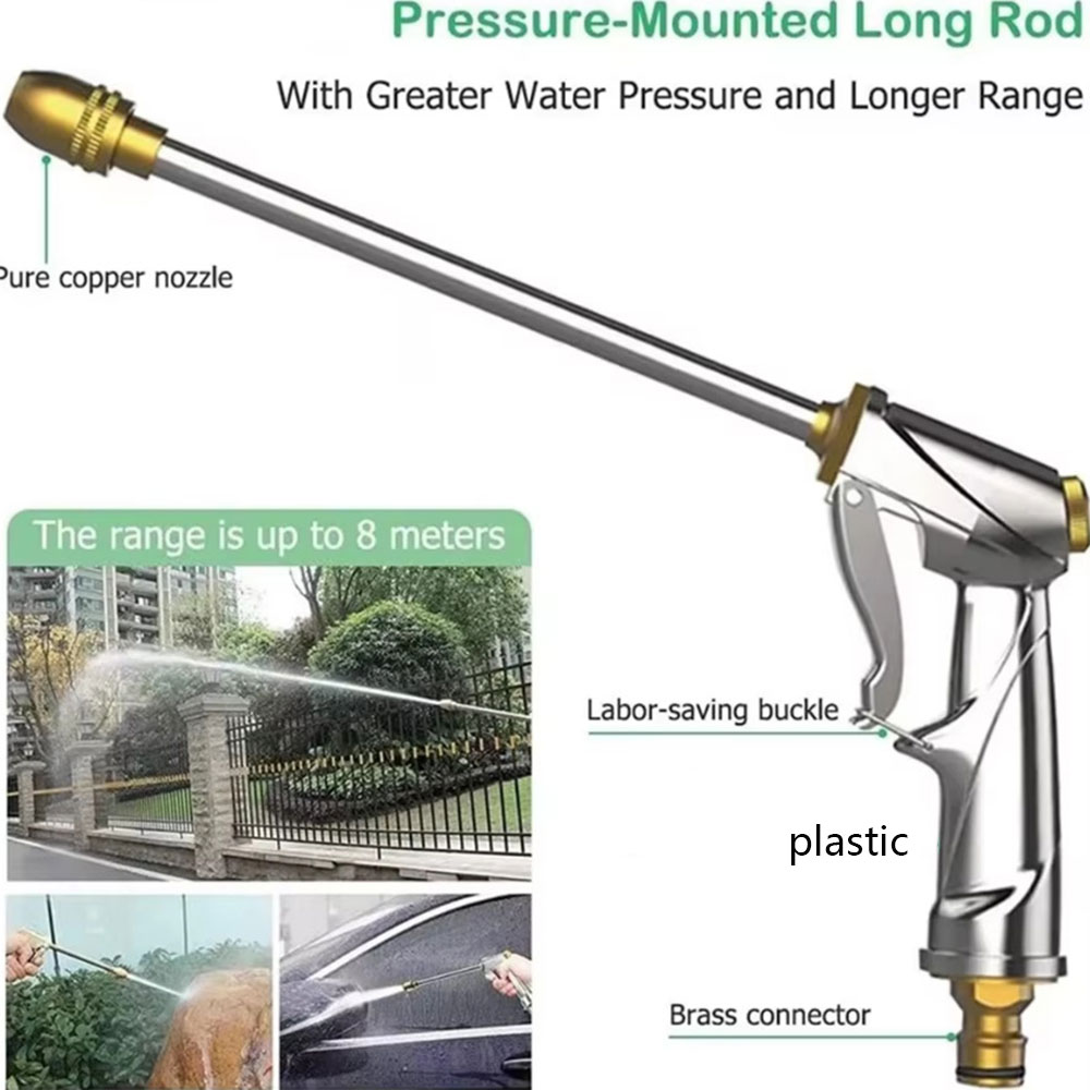 Garden Sprayer High Pressure Water Hose Nozzle Adjustable Spray Gun For Watering Plant