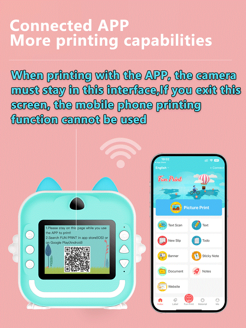 Children Thermal Printer Camera Smart Digital Camera Toys Parent-Child Interaction Camera Instant Thermal Printing Camera Toys