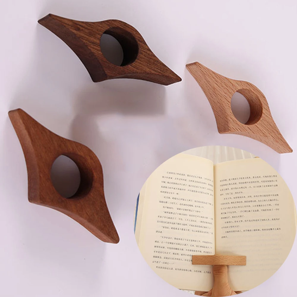 Supporto per libro per pollice Supporto per pagina di libro in legno creativo Comodo espansore per libri Robusto aiuto per la lettura Forniture scolastiche in legno all'ingrosso