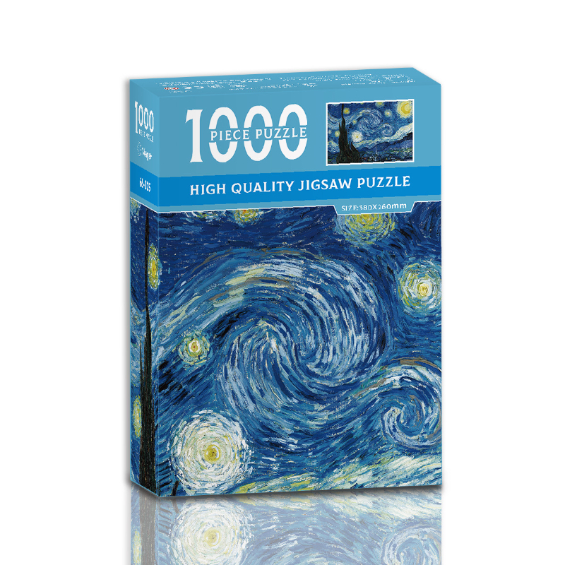 MaxRenard Mini Quebra-cabeça 1000 Peças para Adultos Van Gogh A Noite Estrelada Papel Ambiental Brinquedo de Presente de Natal