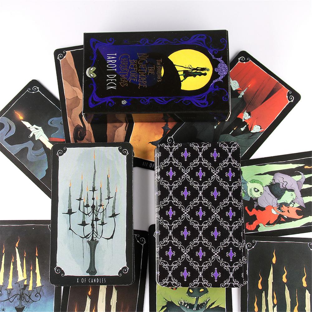 Nightmare Before Christ Mas Tarot Deck และหนังสือคู่มือ 78 การ์ดสํารับและการ์ดเกมเกมกระดาน Divination บอกของเล่นแห่งอนาคต