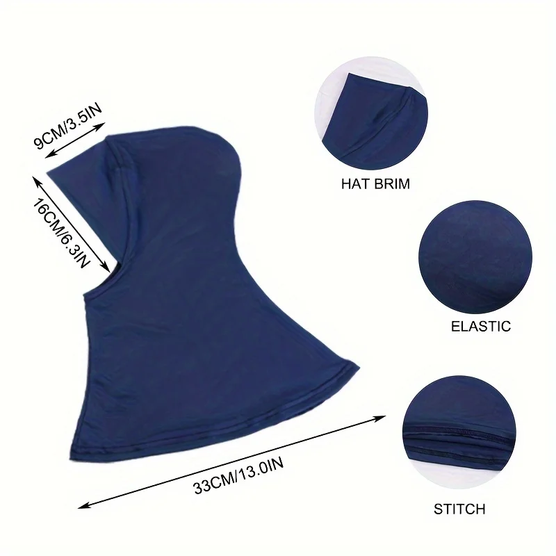 Elástico étnico longo tubo undercap hijab bonés respirável lenço chapéu para mulheres macio hijab bonnet com cobertura completa do pescoço