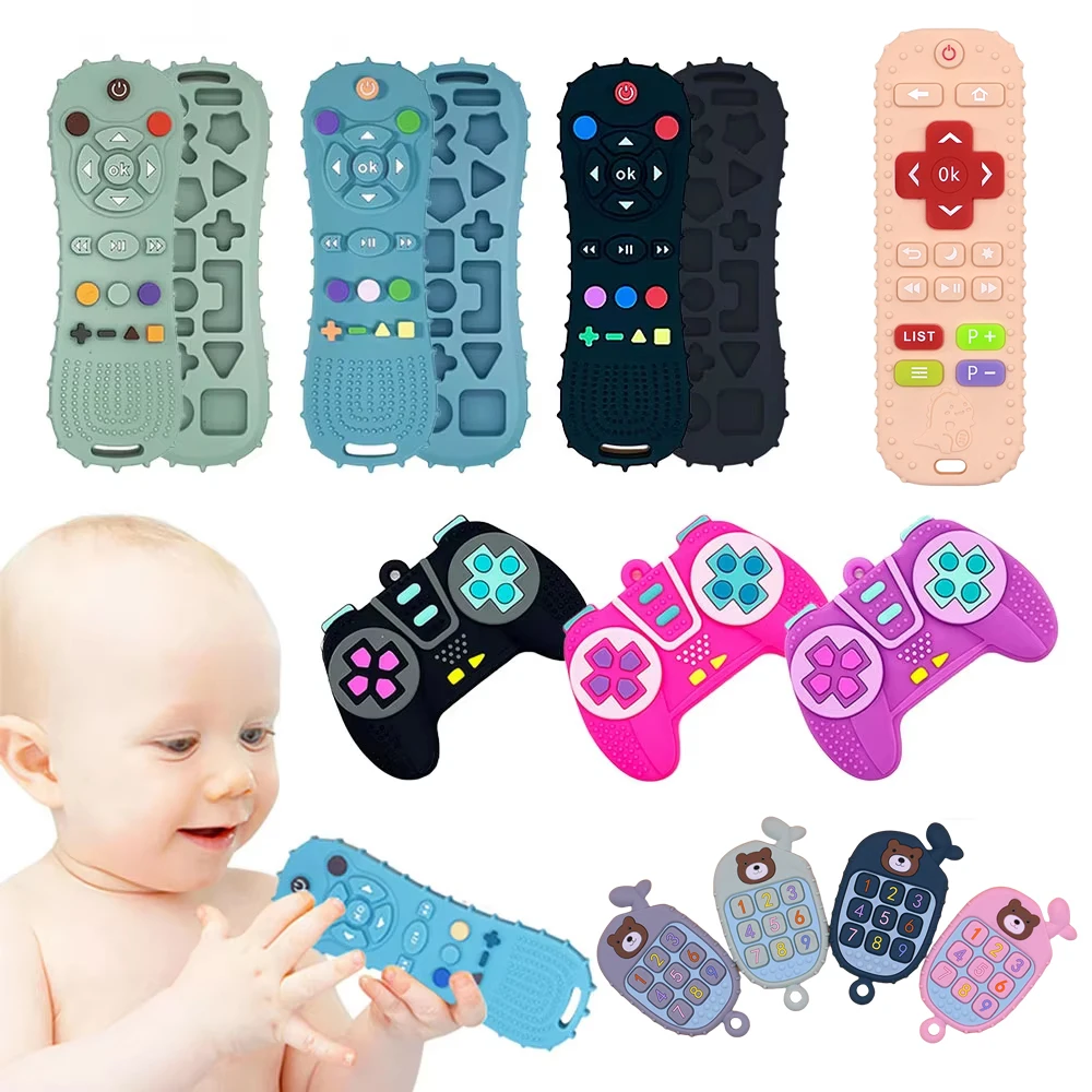 Montessori Baby Silicone Massaggiagengive Giocattoli Bambino Telecomando Ragazzi Ragazze Regalo Giocattoli sensoriali