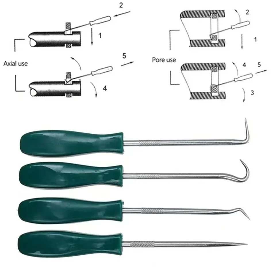 Juego de destornilladores con sello de aceite para coche, ganchos de selección para garaje, fontaneros generales, taller mecánico, herramientas para coche, 135mm, 4 Uds.