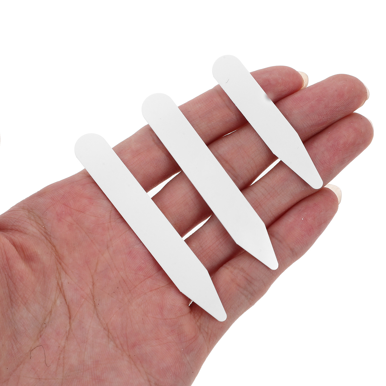 200 szt. Podpórki do kołnierzyków, plastikowe, białe, 2,5 cm, 2,6 cala, 6,5 cm, 2,8 cala, 7 cm, akcesoria do koszul męskich, utrzymują kołnierzyk prosty.