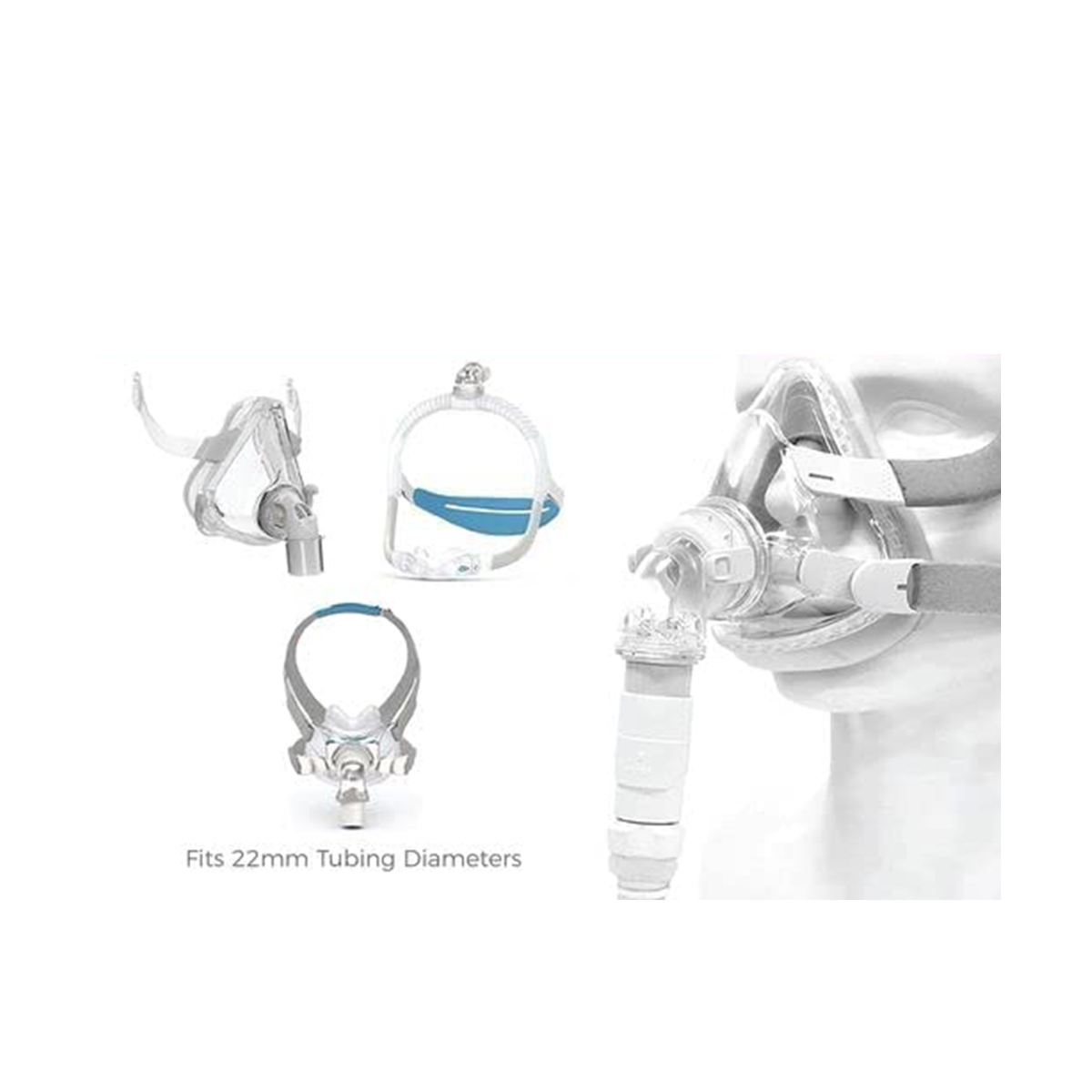 For AirMini Pro Hose Connector Connect AirMini Hose to Any 22 mm Nasal Mask or Full Face Mask Model 2Pc