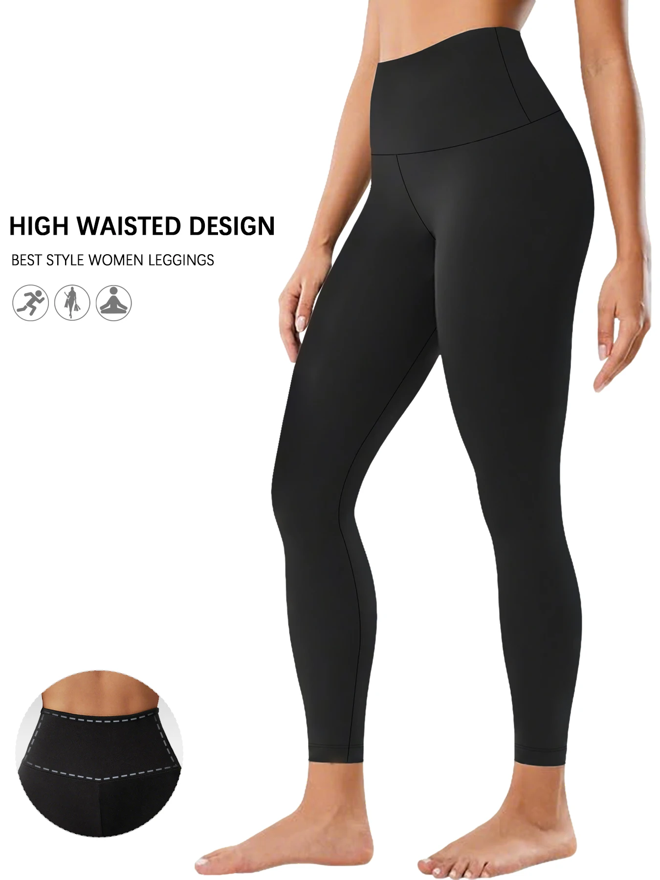 Leggings super macias femininas, cintura alta, controle de barriga, sem ver através do treino, yoga, corrida, atlético, push up, academia, fitness