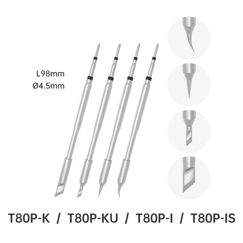 T80 T80P Tip Soldering Iron Tip T12 Soldering Station Tip Kits C245 Lead Free Heating Core Welding Tools T80-I KU K IS Tip