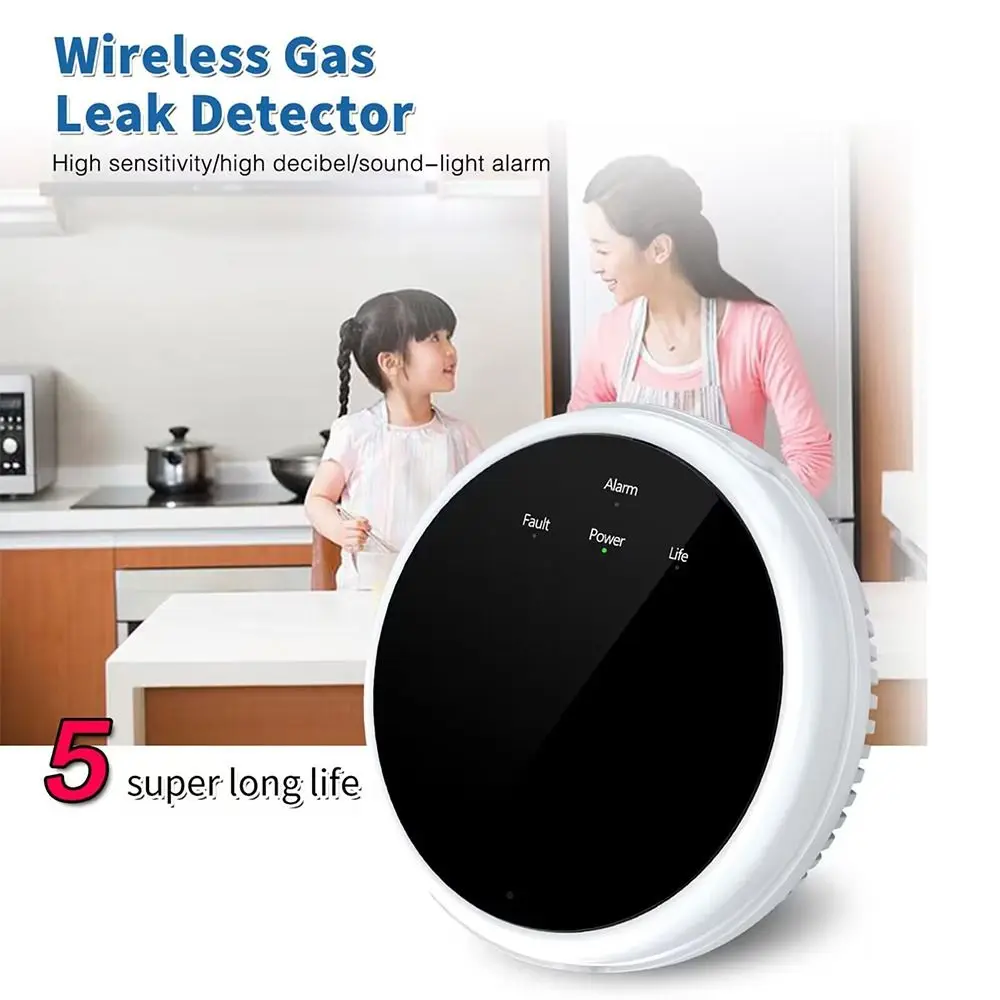 Intelligent Wifi Natural Gas Leakage Detector APP Control Digital LED Combustible Gas-Alarm Detector High Sensitivity EU Plug