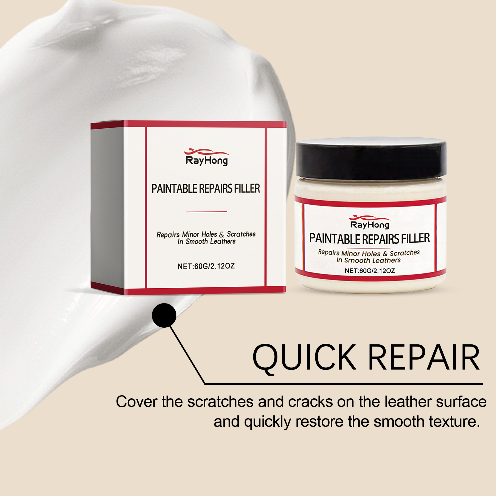 Professionele lederen reparatiepastavulset voor krassen, sneden en gaten, autostoel, bank, meubelrestauratie, permanente pasta
