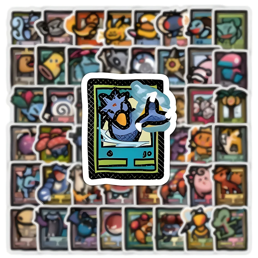 50/103 Uds. Pegatinas de Pokémon de estilo Pixel, calcomanías de dibujos animados de Pikachu, papelería para maleta DIY, pegatina impermeable para niños